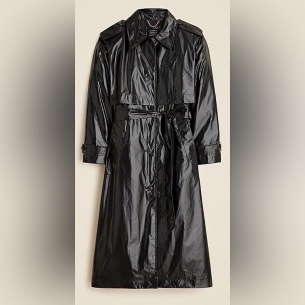 J. Crew Rain or Shine Trench Coat Black Size Small NWT - Picture 5 of 9